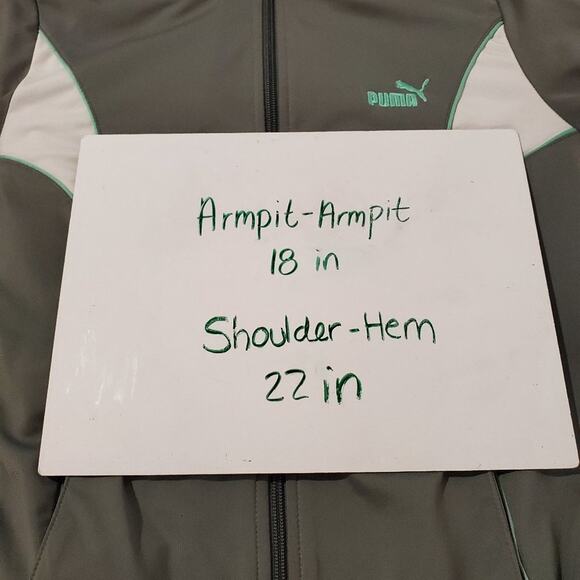 Puma Mock Neck Full Zip Track Jacket Women's Size S Gray/White Retro Activewear - Picture 13 of 13